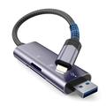 Tech-Protect UltraBoost USB-A/Lightning SD & MicroSD kortinlukija - Harmaa